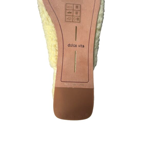 Dolce Vita Saydee Lemon Plush Sherpa Slides - Yellow Plush Size 9 New - Picture 4 of 4
